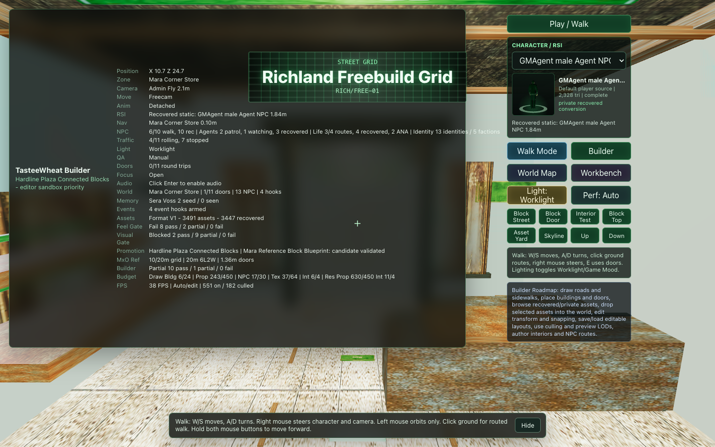 Interior screenshot from the Freebuild preview